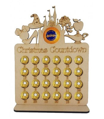 6mm Magic Castle Shapes Plaque Chocolate Orange and Ferrero Rocher Holder Advent Calendar